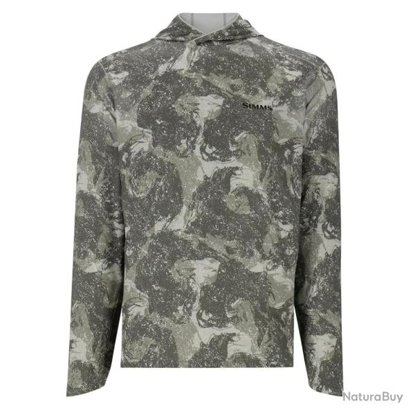 Tee shirt SIMMS Solarflex Hoody Back Eddy Willow S