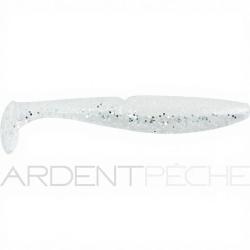 Leurre souple SAWAMURA One up shad 5 105 Pearl white glitter