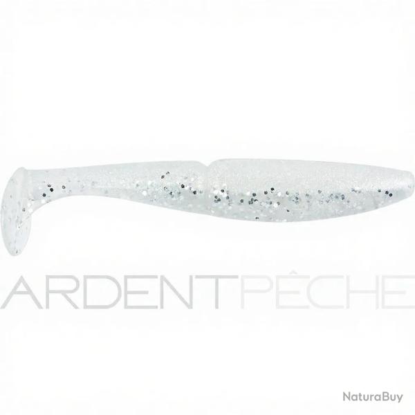 Leurre souple SAWAMURA One up shad 5 105 Pearl white glitter