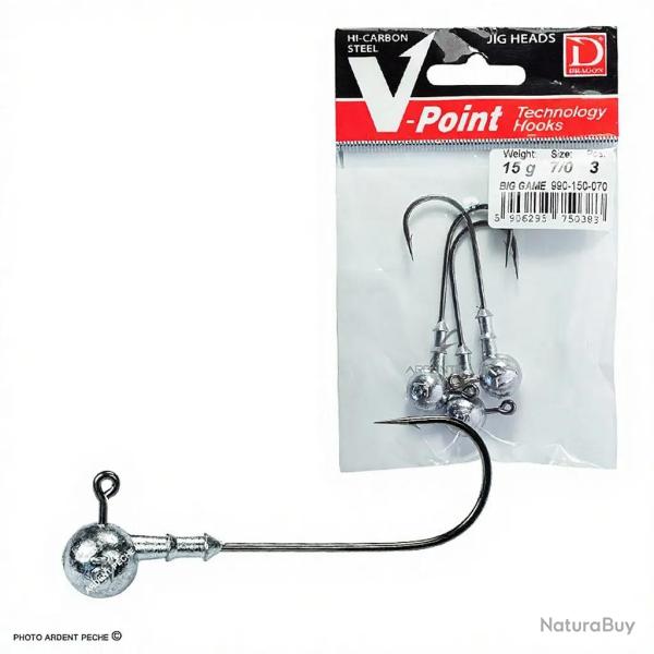 T�te plomb�e DRAGON V-Point Big game 15g H7/0