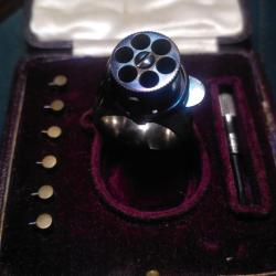 INCROYABLE RARISSIME BAGUE REVOLVER CALIBRE 2MM BROCHE &Eacute;TAT NEUF &Eacute;CRIN COMPLET  ! ANGLETERRE LONDRE