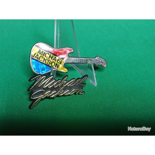 Ensemble de deux pin's de collection vintage � l'effigie de Michael Jackson 1980