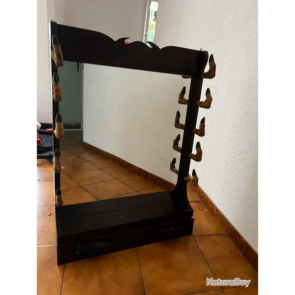Miroir mural avec pattes de chevreuil - 70 � 97 cm