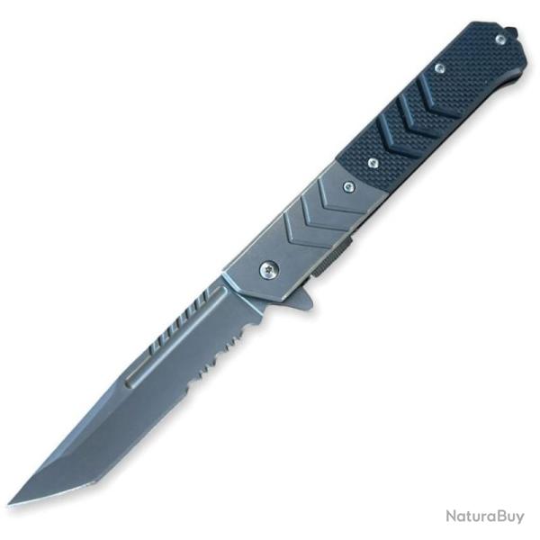 Couteau ElitEdge G10 Black Lame Acier 440C Manche G10 Linerlock EE10A106BKTS