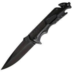 Couteau ElitEdge Black Lame Acier 440C Manche Acier inoxydable Linerlock EE10A103BK