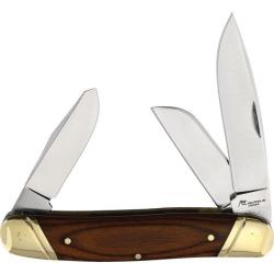 Couteau Katz Stockman 3 Lame Acier Inoxydable Manche Noyer Etui Cuir KTZSDPTPK