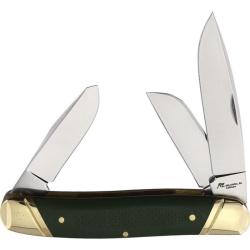 Couteau Katz Stockman Lame Acier Inoxydable Manche Os vert Etui Cuir KTZSDPG10GNT