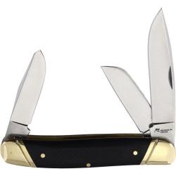 Couteau Katz Stockman Lame Acier Inoxydable Manche Os noir Etui Cuir KTZSDPG10BT