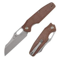 Couteau Pliant Tenable Knives Tuckamore Lame Acier Nitro-V Manche Micarta Marron Liner Lock B1052A2