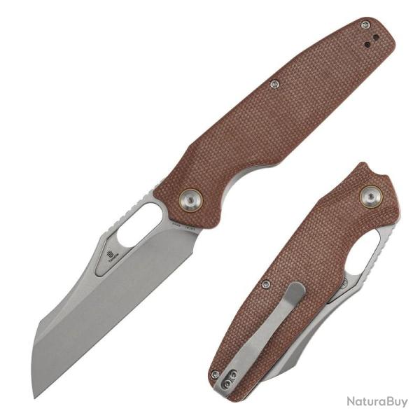 Couteau Pliant Tenable Knives Tuckamore Lame Acier Nitro-V Manche Micarta Marron Liner Lock B1052A2