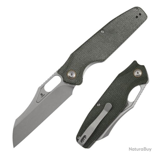 Couteau Pliant Tenable Knives Tuckamore Lame Acier Nitro-V Manche Micarta Vert Liner Lock B1052A1