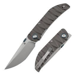 Couteau Pliant Tenable Knives Tarkin Lame Acier Nitro-V Manche Aluminium Gris Liner Lock B1078A1