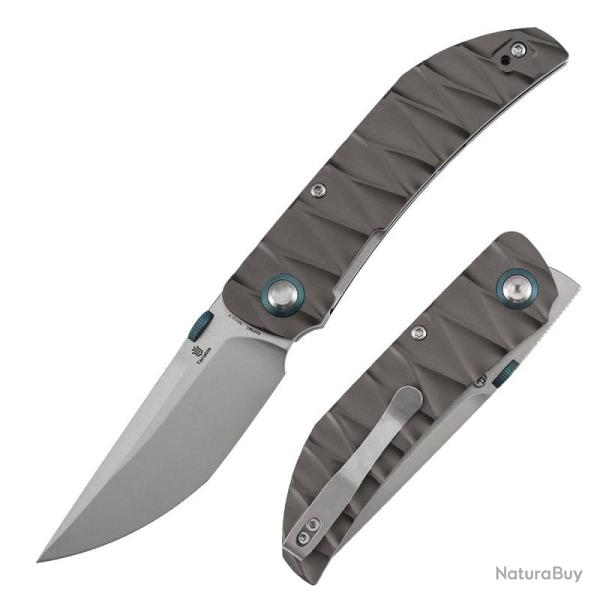 Couteau Pliant Tenable Knives Tarkin Lame Acier Nitro-V Manche Aluminium Gris Liner Lock B1078A1