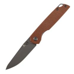 Couteau Tenable Knives Mini Warrior Lame Acier Nitro-V Manche Micarta Marron Liner Lock B2005A3