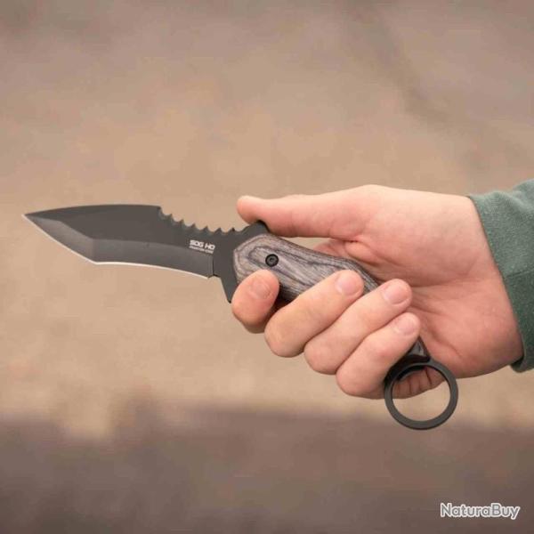 Couteau Fixe SOG Phantom Edge Karambit Lame Acier 3Cr13 Manche Pakkawood �tui Nylon SOG17440343