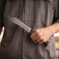 Couteau Fixe SOG Pinnacle Bowie Lame Acier 420 Manche GRN Noir &Eacute;tui Plastique SOG17440443