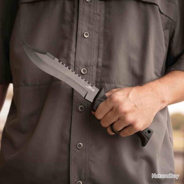 Couteau Fixe SOG Pinnacle Bowie Lame Acier 420 Manche GRN Noir �tui Plastique SOG17440443