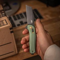 Couteau Pliant SOG Diverge XR Lame Acier D2 Manche Aluminium Vert Fonce XR Lock SOG12020343