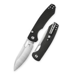 Couteau Pliant Bestechman Firebird Lame Acier D2 Manche G10 Noir Button Liner Lock BTKMK05A