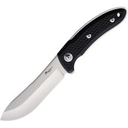 Couteau Katz Pro Hunter Lame Acier 9Cr18MoV Manche G10 Noir Etui Cuir KTZPRO45G10B