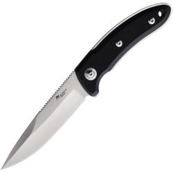 Couteau Katz Predator Lame Acier 9Cr18MoV Manche G10 Noir textur&eacute; Etui Cuir KTZPDT5G10BT