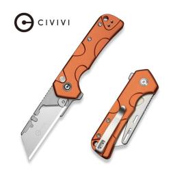 Couteau Civivi Pulsara Utility Lame Acier 6Cr13 Manche Aluminium Orange Button Lock CIVC24041F3