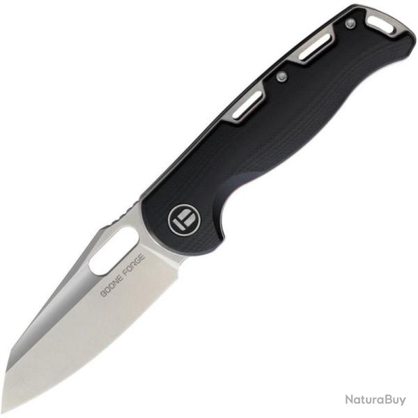 Couteau Boone Forge Lame Acier Sandvik 14C28N Manche G10 Noir Linerlock BFG009