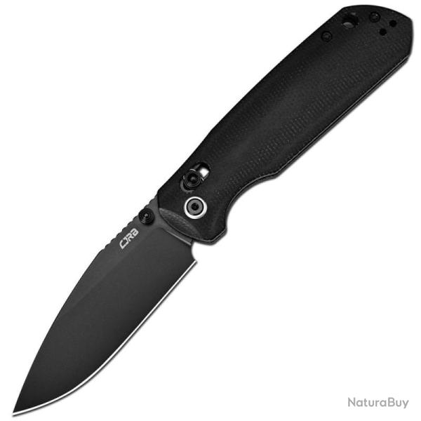 Couteau CJRB Mega Maximal Lame Acier AR-RPM9 Manche Micarta Noir Crossbar Lock J1954LBBK