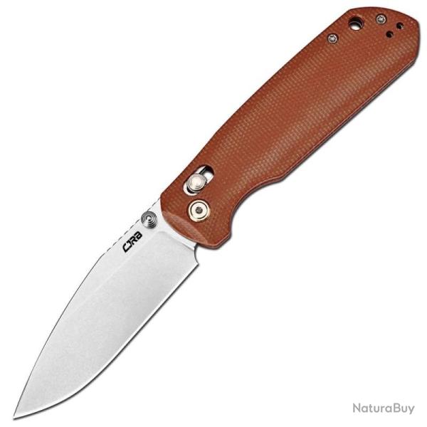 Couteau CJRB Mega Maximal Lame Acier AR-RPM9 Manche Micarta Marron Crossbar Lock J1954LBN