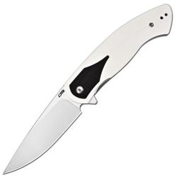Couteau CJRB Rodayo Lame Acier AR-RPM9 Manche G10 Blanc Liner Lock J1972WBK