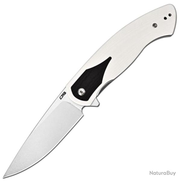 Couteau CJRB Rodayo Lame Acier AR-RPM9 Manche G10 Blanc Liner Lock J1972WBK