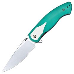 Couteau CJRB Rodayo Lame Acier AR-RPM9 Manche G10 Vert Liner Lock J1972GWH