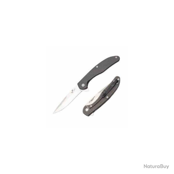 Couteau Bear & Son Slim Flipper Lame Acier S35VN Manche Titane Carbone Liner Lock Made In USA
