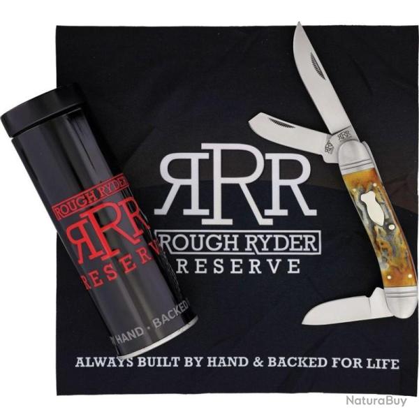 Couteau Rough Rider Reserve Roundup 3 Lames Acier D2 Manche Os Cerf� Slip Joint RRR026CB