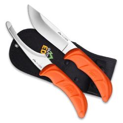 Kit Outdoor Edge JaegerPair Skin Gut Combo Lame Acier 420J2 Manche TPR Orange &Eacute;tui OEJR1C