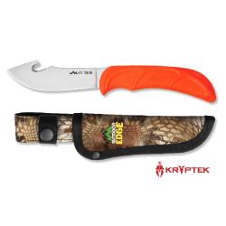 Couteau Fixe Outdoor Edge Wild Skin Lame Acier 420J2 Manche TPR Orange &Eacute;tui OEWS10C
