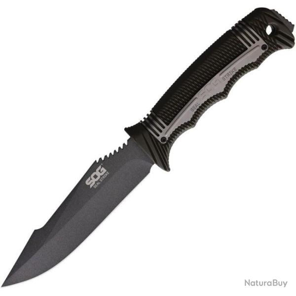 Couteau SOG Seal Strike Deluxe Lame Acier AUS-8 Manche GRN Noir �tui Nylon SOGSS1004CP