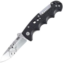 Couteau SOG Kilowatt &Eacute;lectricien Lame Acier AUS-8 Manche GRN Noir Linerlock Taiwan SOGEL01CP
