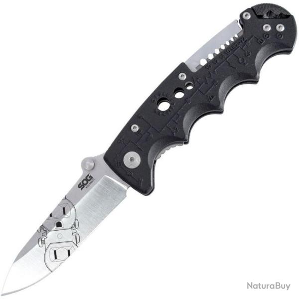 Couteau SOG Kilowatt �lectricien Lame Acier AUS-8 Manche GRN Noir Linerlock Taiwan SOGEL01CP