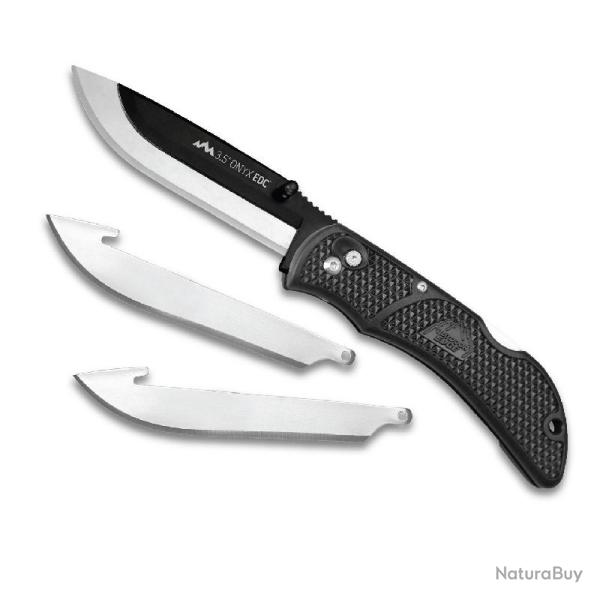 Couteau Outdoor Edge Onyx EDC Lame Acier 420J2 Manche GFN Noir Lockback OEOX10C