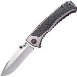 Couteau SOG Sideswipe A/O Lame Acier 7Cr15 Manche Aluminium Gris Lockback SOGSW1011CP