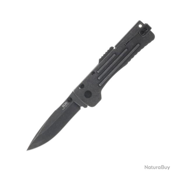Couteau SOG Slim Jim 2.0 A/O Lame Acier AUS-8 Manche Acier 420HC Noir Lockback SOGSJ42CP