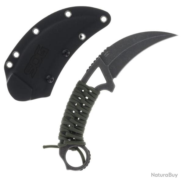Couteau SOG Gambit XL Karambit Lame Acier AUS-10A Manche Paracorde Noir �tui Kydex SOGGB2001BX