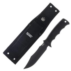 Couteau SOG Seal Pup Elite Lame Acier AUS-8 Manche GRN Noir &Eacute;tui Nylon MOLLE Taiwan SOGE37SNCP