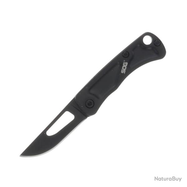 Couteau SOG Centi I Lame Acier 3Cr13 Manche Acier Inox Noir Slipjoint SOGCE1002CP