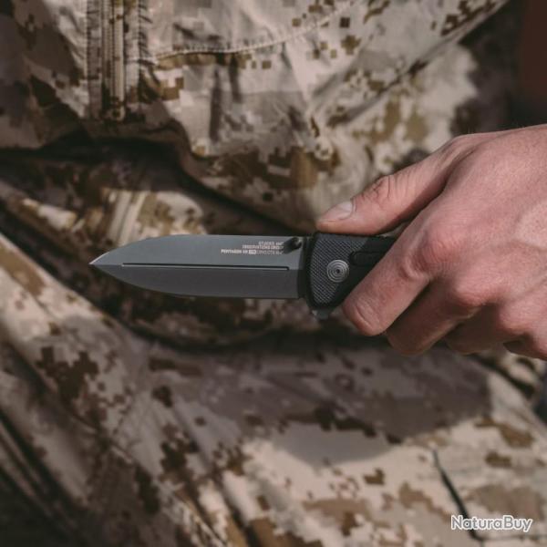 Couteau SOG Pentagon XR LTE Lame Acier CTS-XHP Spear Point Manche G10 Noir XR Lock SOG12610557
