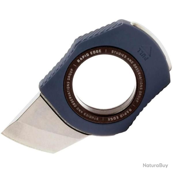 Couteau SOG Rapid Lame Acier Inox Tanto Manche Synth�tique Bleu Nuit Porte-Cl�s SOG18300343