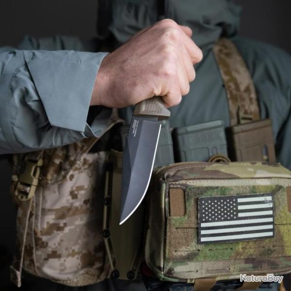 Couteau SOG Recondo FX Lame Acier 440C Manche Caoutchouc FDE Etui Kydex Taiwan SOG17220357