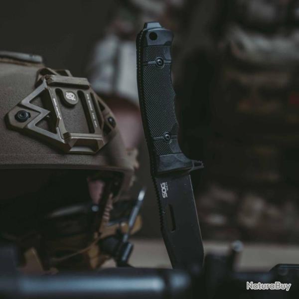 Couteau SOG Seal FX Tanto Lame Acier S35VN Manche GRN Noir Etui Kydex USA SOG17210257