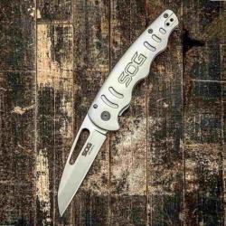 Couteau SOG Escape FL Lame Acier 8Cr13MoV Manche Acier Inox Linerlock SOG14520157